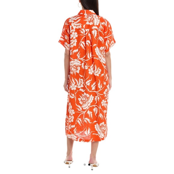 Mara Hoffman Hemp Shirtdress in Orange Floral - Fits M/L - Picture 3 of 12